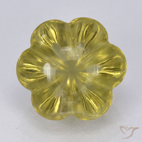 2.50ct Naturel Jaune moyen-léger Quartz, Taille Fleur, Transparent