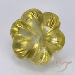 Quartz Jaune moyen-léger naturelle Taille Fleur, 2.50 ct, Transparent
