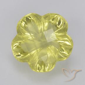 Quartz Jaune moyen naturelle Taille Fleur, 3.16 ct, Transparent
