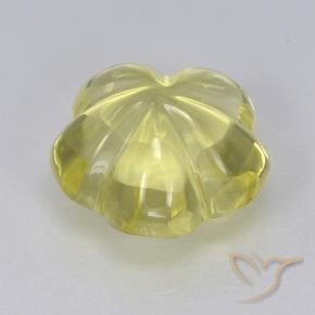 Quartz Jaune moyen naturelle Taille Fleur, 3.16 ct, Transparent