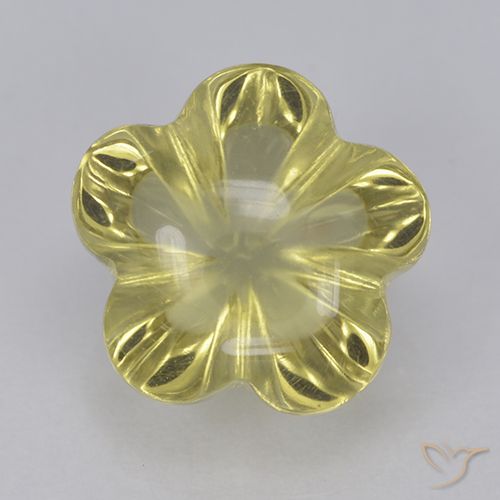 2.68ct Naturel Jaune lagon Quartz, Taille Fleur, Transparent