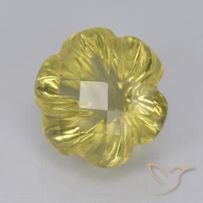 Quartz Jaune doré léger naturelle Taille Fleur, 3.55 ct, Transparent