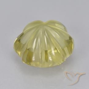 Quartz Jaune doré léger naturelle Taille Fleur, 3.55 ct, Transparent