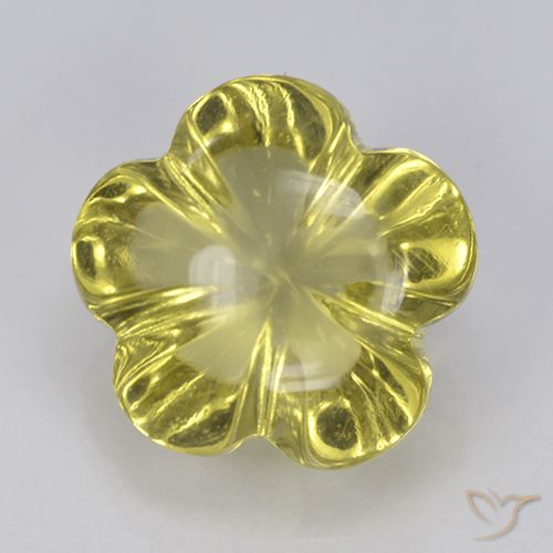 3.64ct Naturel Jaune clair Quartz, Taille Fleur, Transparent