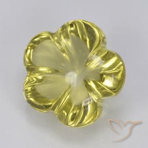 Quartz Jaune clair naturelle Taille Fleur, 3.64 ct, Transparent