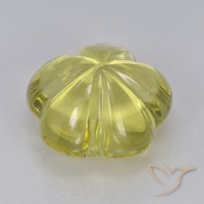 Quartz Jaune clair naturelle Taille Fleur, 3.64 ct, Transparent