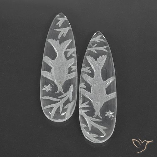 29.51ctw Naturel Blanc clair Quartz, En forme de poire, Transparent