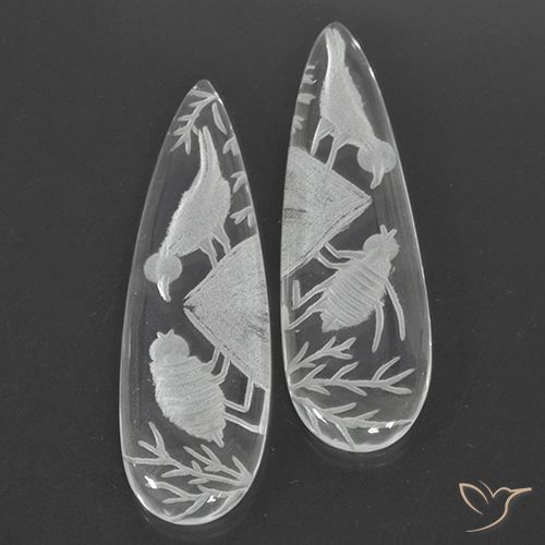 26.31ctw Naturel Blanc clair Quartz, En forme de poire, Transparent