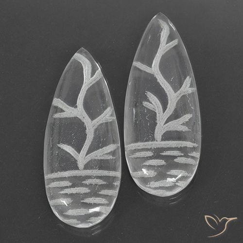 36.06ctw Naturel Blanc clair Quartz, En forme de poire, Transparent