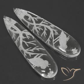 Achetez naturel 49,95ct blanc quartz gems, en forme de poire, en provenance brésil chez gemselect. en stock, livraison internationale!