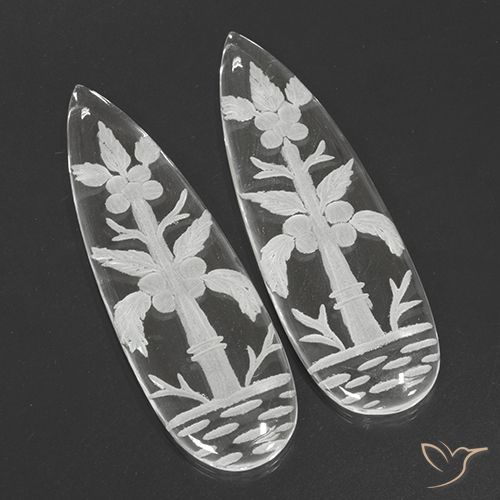 99.30ctw Naturel Blanc clair Quartz, En forme de poire, Transparent
