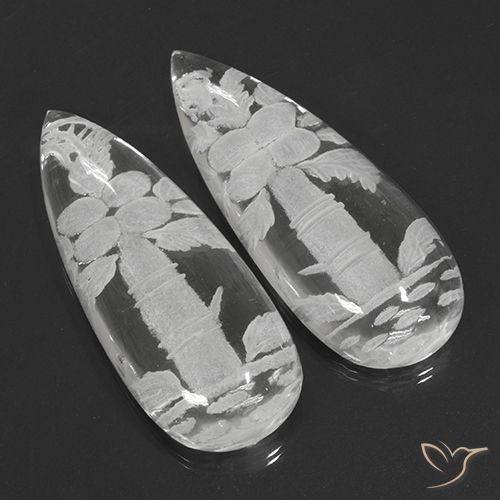 125.34ctw Naturel Blanc clair Quartz, En forme de poire, Transparent
