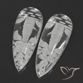 Shop natural 125.34ct Blanc clair Quartz gems, En forme de poire, from Brésil at GemSelect. In stock, global shipping!