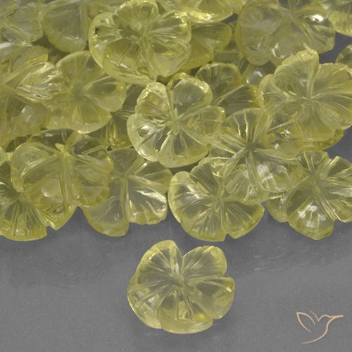 1.53ct Naturel Jaune moyen Quartz, Taille Fleur, Transparent