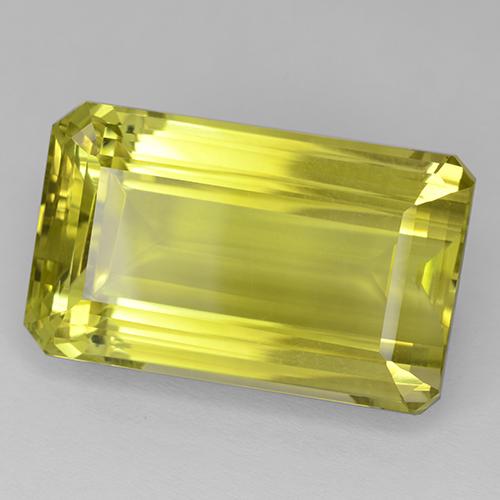 Quartz jaune naturelle taille émeraude, 85,92 ct, IF