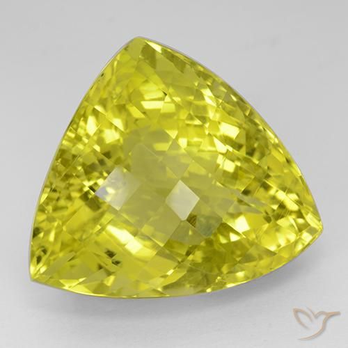 Quartz Jaune maïs naturelle Trillion, 55.15 ct, VVS