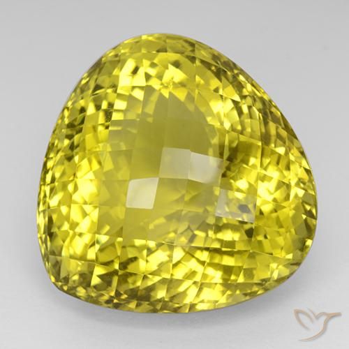 Quartz Jaune ananas naturelle En forme de poire, 94.63 ct, IF
