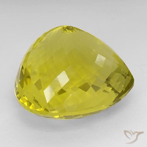 Quartz Jaune ananas naturelle En forme de poire, 94.63 ct, IF