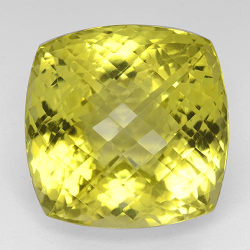 Quartz jaune naturelle coupe coussin, 80,66 ct, IF