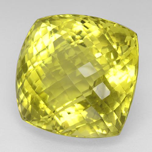 Quartz jaune naturelle coupe coussin, 80,66 ct, IF