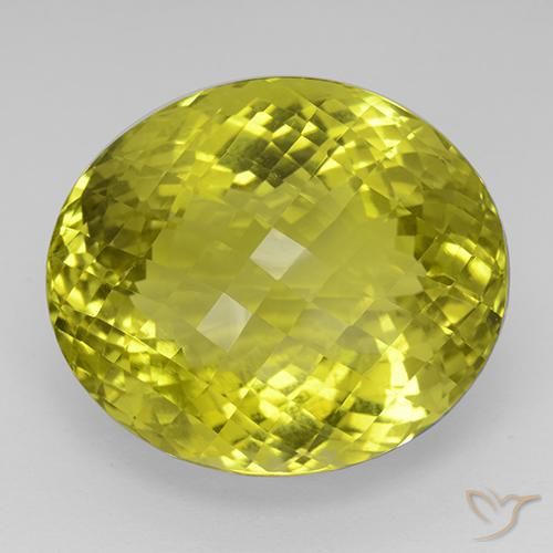 75.53ct Naturel Jaune maïs Quartz, ovale, IF