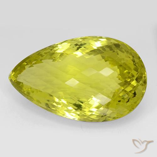 Quartz Jaune maïs naturelle En forme de poire, 106.83 ct, IF