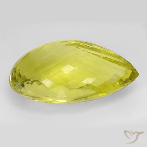 Quartz Jaune maïs naturelle En forme de poire, 106.83 ct, IF