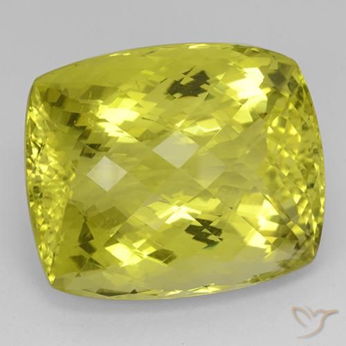 Quartz Jaune moyen naturelle Coussin, 62.08 ct, IF