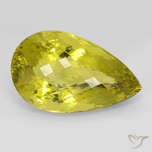 119.64ct Naturel Jaune moyen Quartz, En forme de poire, IF