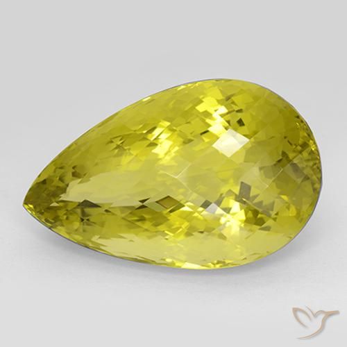 Quartz Jaune moyen naturelle En forme de poire, 119.64 ct, IF