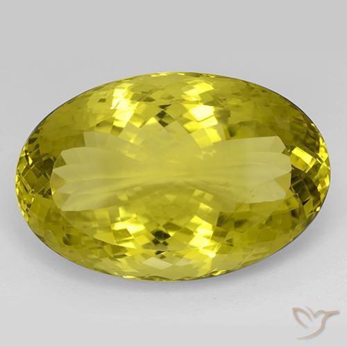 101.00ct Naturel Jaune ananas Quartz, ovale, IF