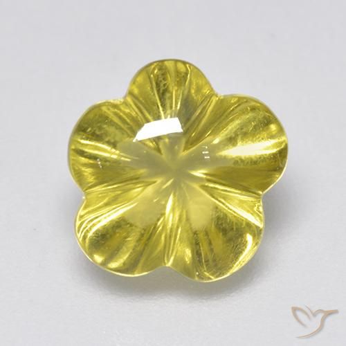 2.99ct Naturel Jaune intense Quartz, Taille Fleur, Transparent
