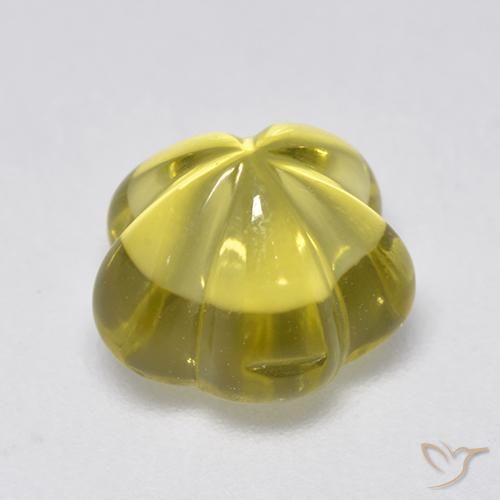 Quartz Jaune intense naturelle Taille Fleur, 2.99 ct, Transparent