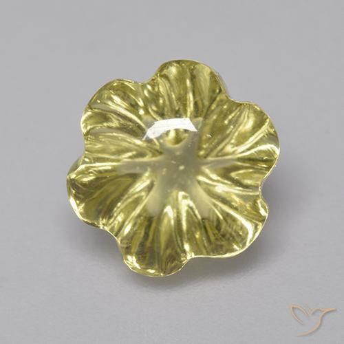 3.79ct Naturel Jaune pâle Quartz, Taille Fleur, Transparent