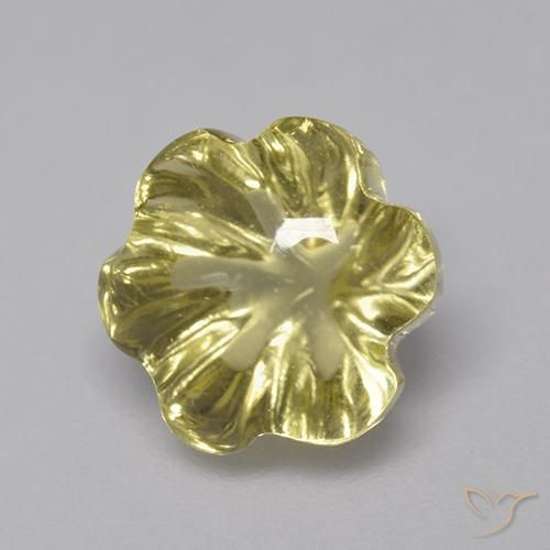 Quartz Jaune pâle naturelle Taille Fleur, 3.79 ct, Transparent