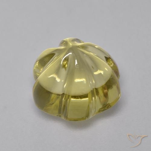 Quartz Jaune pâle naturelle Taille Fleur, 3.79 ct, Transparent