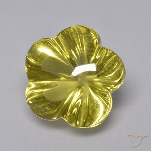 Quartz Jaune moyen naturelle Taille Fleur, 7.11 ct, Transparent