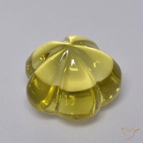Quartz Jaune moyen naturelle Taille Fleur, 7.11 ct, Transparent