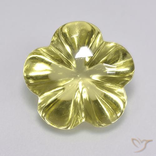 6.36ct Naturel Jaune clair Quartz, Taille Fleur, Transparent