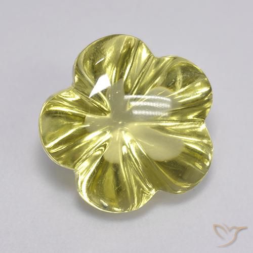 Quartz Jaune clair naturelle Taille Fleur, 6.36 ct, Transparent