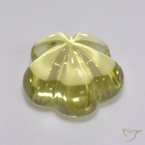 Quartz Jaune clair naturelle Taille Fleur, 6.36 ct, Transparent