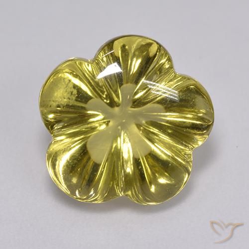 6.81ct Naturel Jaune clair Quartz, Taille Fleur, Transparent
