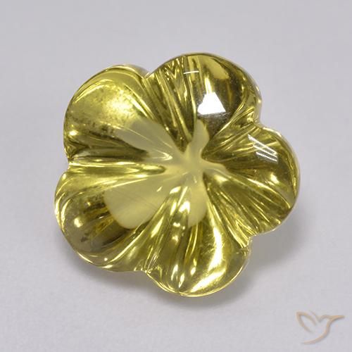 Quartz Jaune clair naturelle Taille Fleur, 6.81 ct, Transparent
