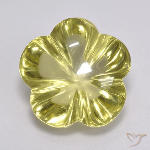 8.37ct Naturel Jaune ananas léger Quartz, Taille Fleur, Transparent