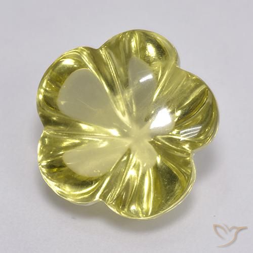 Quartz Jaune ananas léger naturelle Taille Fleur, 8.37 ct, Transparent