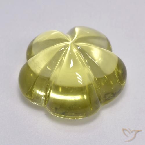 Quartz Jaune ananas léger naturelle Taille Fleur, 8.37 ct, Transparent
