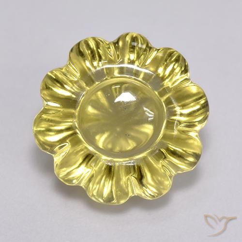 Quartz Jaune doré léger naturelle Taille Fleur, 7.69 ct, Transparent