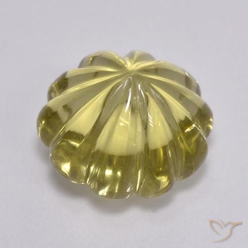 Quartz Jaune doré léger naturelle Taille Fleur, 7.69 ct, Transparent