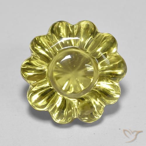 7.20ct Naturel Jaune moyen Quartz, Taille Fleur, Transparent