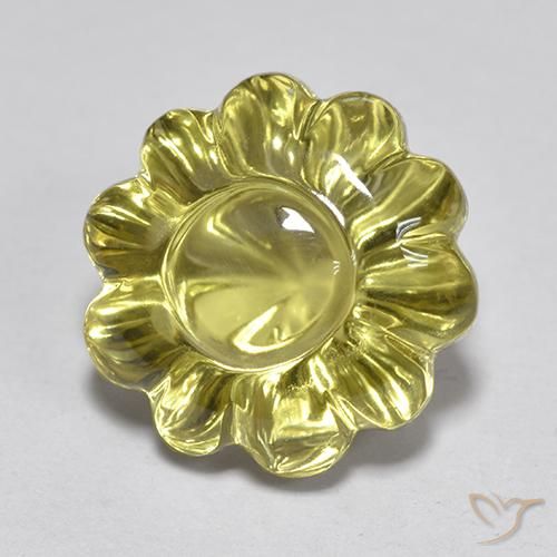 Quartz Jaune moyen naturelle Taille Fleur, 7.20 ct, Transparent